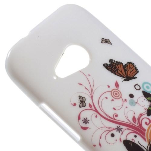 Силиконовый чехол для HTC One mini 2 Бабочки на белом