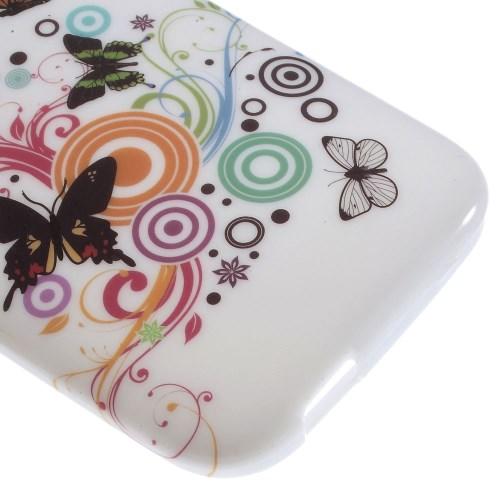 Силиконовый чехол для HTC One mini 2 Бабочки на белом