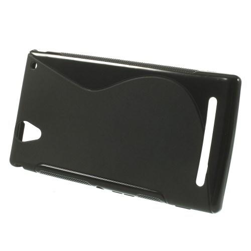 Силиконовый чехол для Sony Xperia T2 Ultra черный S-образный
