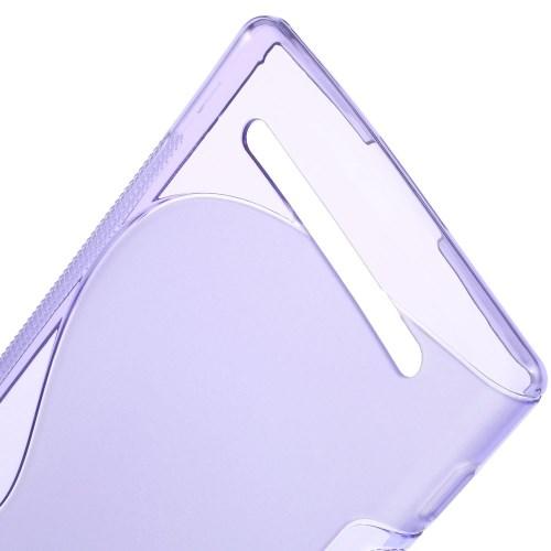 Силиконовый чехол для Sony Xperia T2 Ultra фиолетовый S-образный