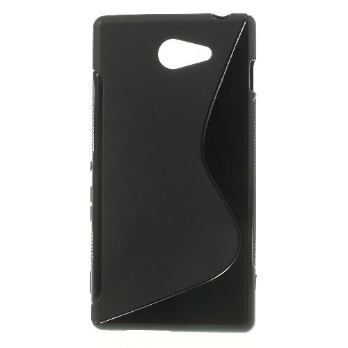 Силиконовый чехол для Sony Xperia M2 черный S-shape