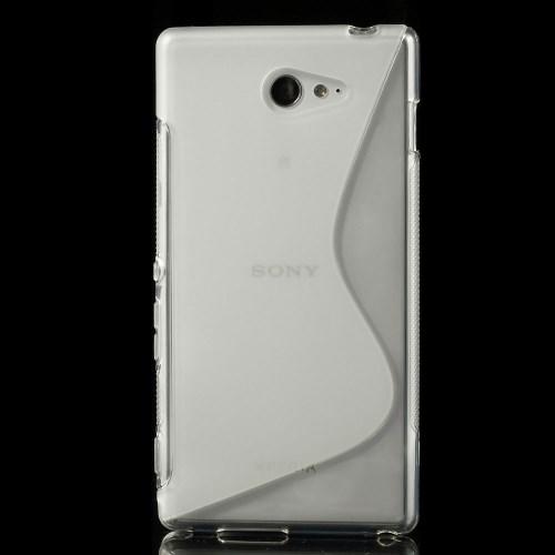 Силиконовый чехол для Sony Xperia M2 прозрачный S-Shape