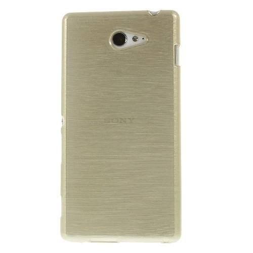 Силиконовый чехол для Sony Xperia M2 золотой Shine
