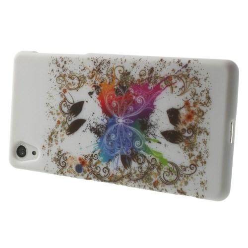 Силиконовый чехол для Sony Xperia Z2 White Colorful Butterfly