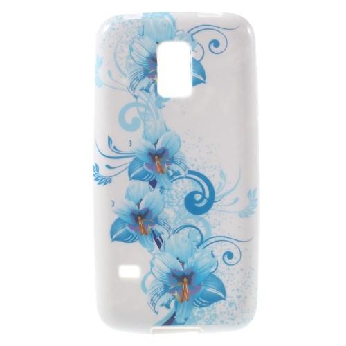 Силиконовый чехол для Samsung Galaxy S5 mini Blue Flowers