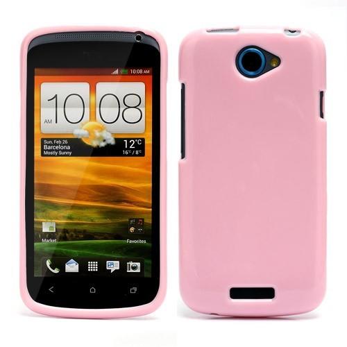 Силиконовый чехол для HTC One S розовый