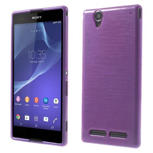 Силиконовый чехол для Sony Xperia T2 Ultra фиолетовый Shine