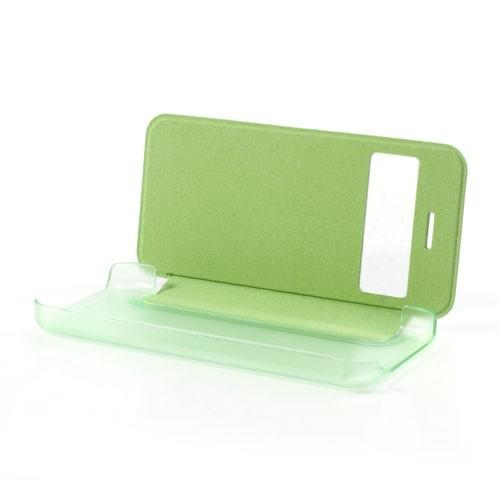 Кожаный чехол книжка для iPhone 5C зеленый