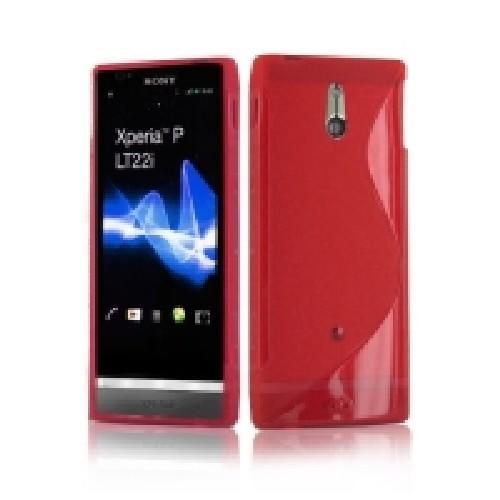Силиконовый чехол для Sony Xperia P красный