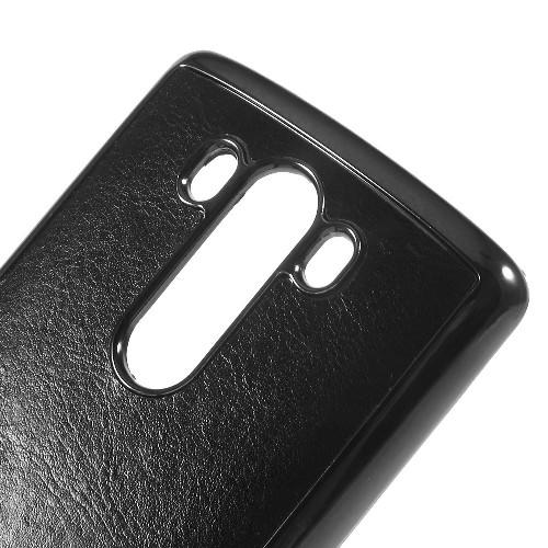Накладка из кожи для LG G3 черного цвета