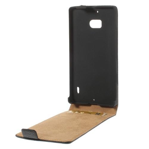Кожаный Down flip чехол для Nokia Lumia 930 черный Leechi