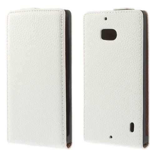 Кожаный Down flip чехол для Nokia Lumia 930 белый Leechi