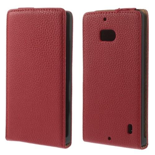 Кожаный Down flip чехол для Nokia Lumia 930 красный Leechi