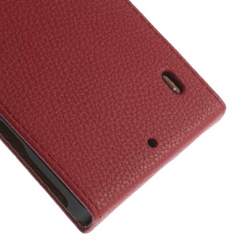 Кожаный Down flip чехол для Nokia Lumia 930 красный Leechi