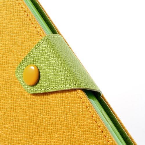 Кожаный чехол книжка для Sony Xperia M желтый