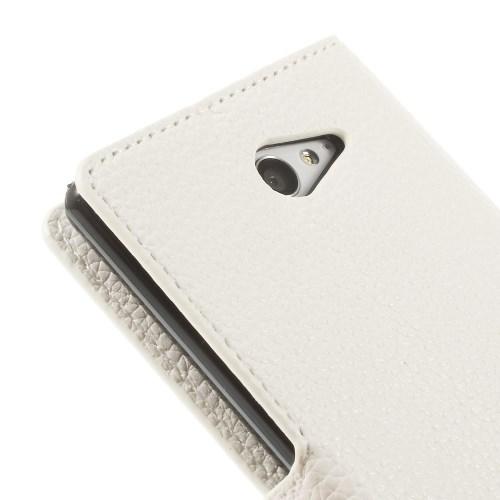 Кожаный чехол книжка для Sony Xperia M2 белый