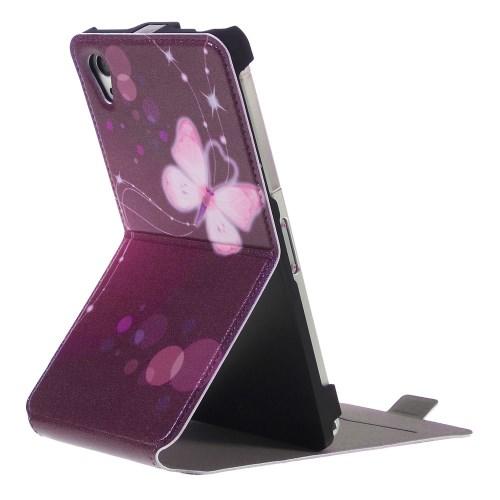 Чехол книжка Down Flip для Sony Xperia Z2 фиолетовый Butterfly