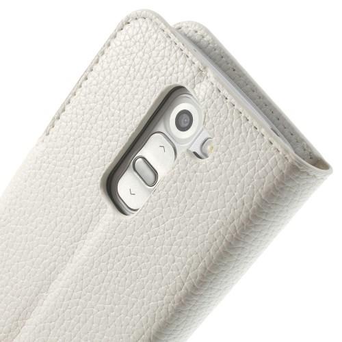 Кожаный чехол книжка для LG G2 mini белый
