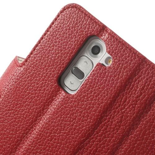 Кожаный чехол книжка для LG G2 mini красный