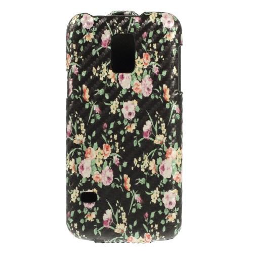 Чехол Down Flip для Samsung Galaxy S5 mini Black Flower Pattern