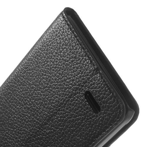 Кожаный чехол книжка для Huawei Honor 3X черный