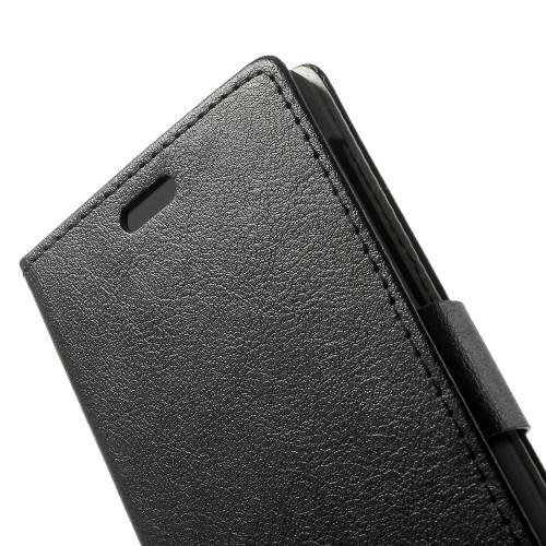 Кожаный чехол книжка для Huawei Honor 6 черный