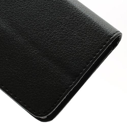 Кожаный чехол книжка для Sony Xperia S черный