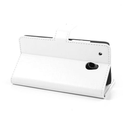 Кожаный чехол книжка для HTC One mini M4 белый