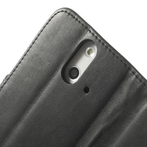 Кожаный чехол книжка для HTC One E8 черный