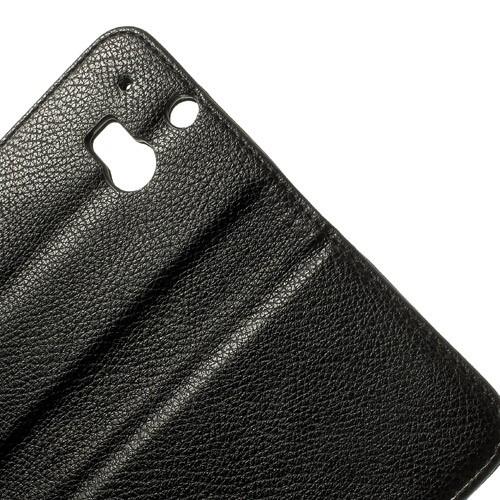 Кожаный чехол книжка для HTC One M8 черный