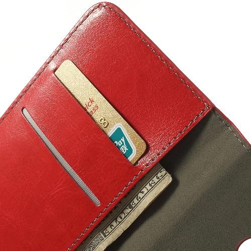 Кожаный чехол книжка для HTC One M8 красный