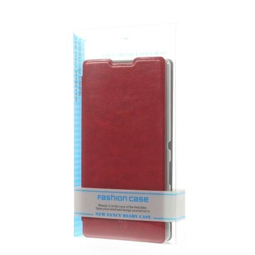 Кожаный чехол книжка для Sony Xperia T3 красный