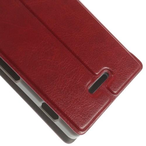 Кожаный чехол книжка для Sony Xperia T3 красный