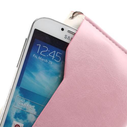 Кожаный чехол-футляр для смартфона розовый цвет