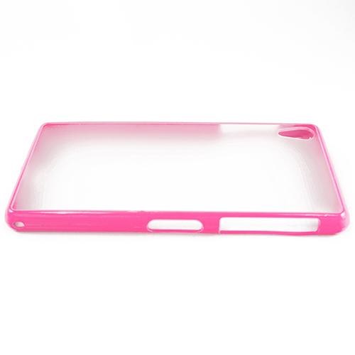 Силиконовый чехол для Sony Xperia Z2 розовый/прозрачный