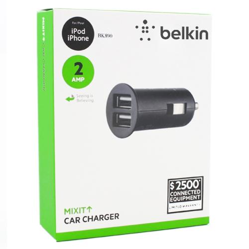 Зарядка от прикуривателя на 2 USB Belkin/ Автомобильное зарядное устройство - Черный