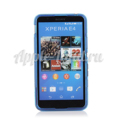 Силиконовый чехол для Sony Xperia E4, Xperia E4 Dual S-обраный синий