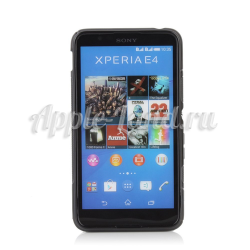 Силиконовый чехол для Sony Xperia E4, Xperia E4 Dual S-обраный чёрный