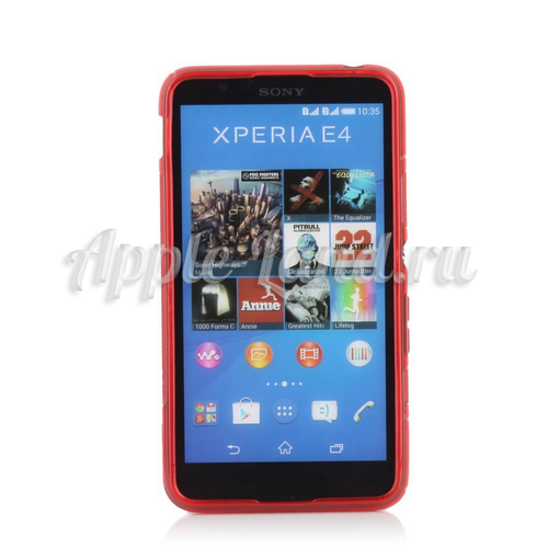 Силиконовый чехол для Sony Xperia E4, Xperia E4 Dual S-обраный красный