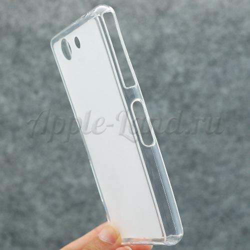 Силиконовый чехол для Sony Xperia Z3 Compact прозрачный-белый FlexiShield