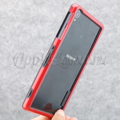 Гибридный бампер для Sony Xperia Z3 - красный