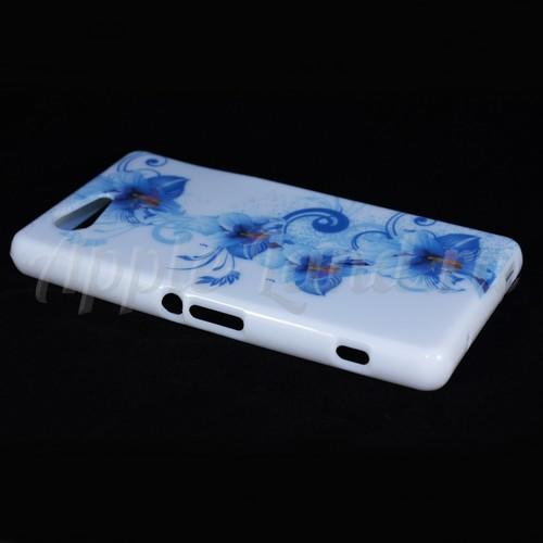 Силиконовый чехол для Sony Xperia Z3 Compact голубые цветы