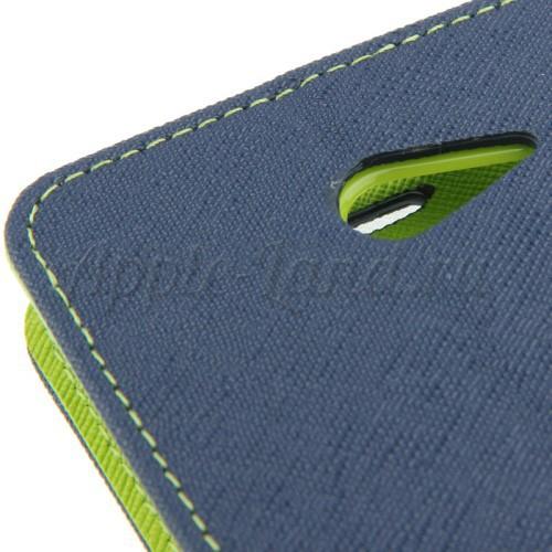 Чехол книжка для Sony Xperia M2 зелёный/тёмно синий