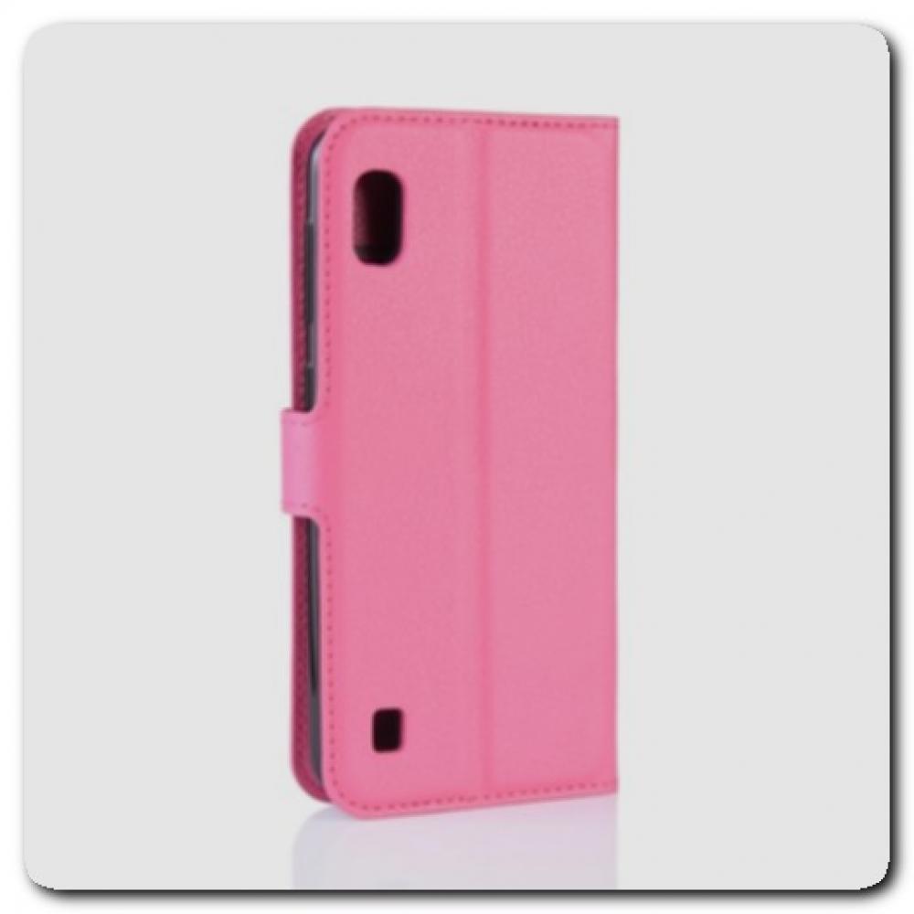 Чехол Книжка Book Wallet с Визитницей и Кошельком для Samsung Galaxy A10 Ярко-Розовый