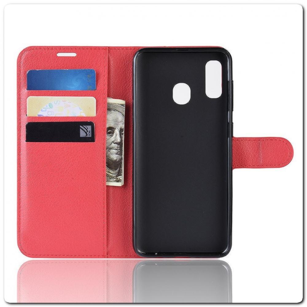 Чехол Книжка Book Wallet с Визитницей и Кошельком для Samsung Galaxy A40 Красный