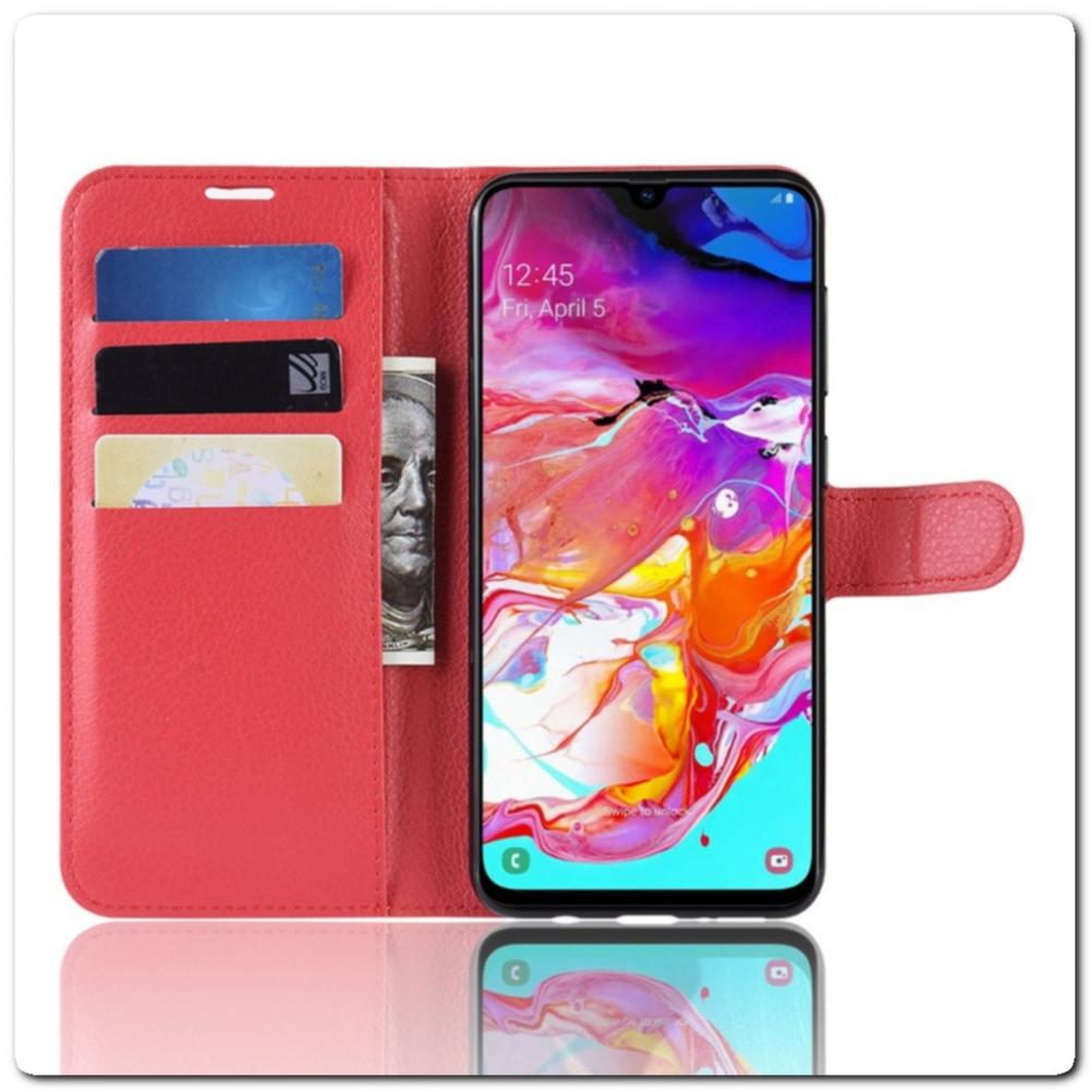 Чехол Книжка Book Wallet с Визитницей и Кошельком для Samsung Galaxy A70 Красный