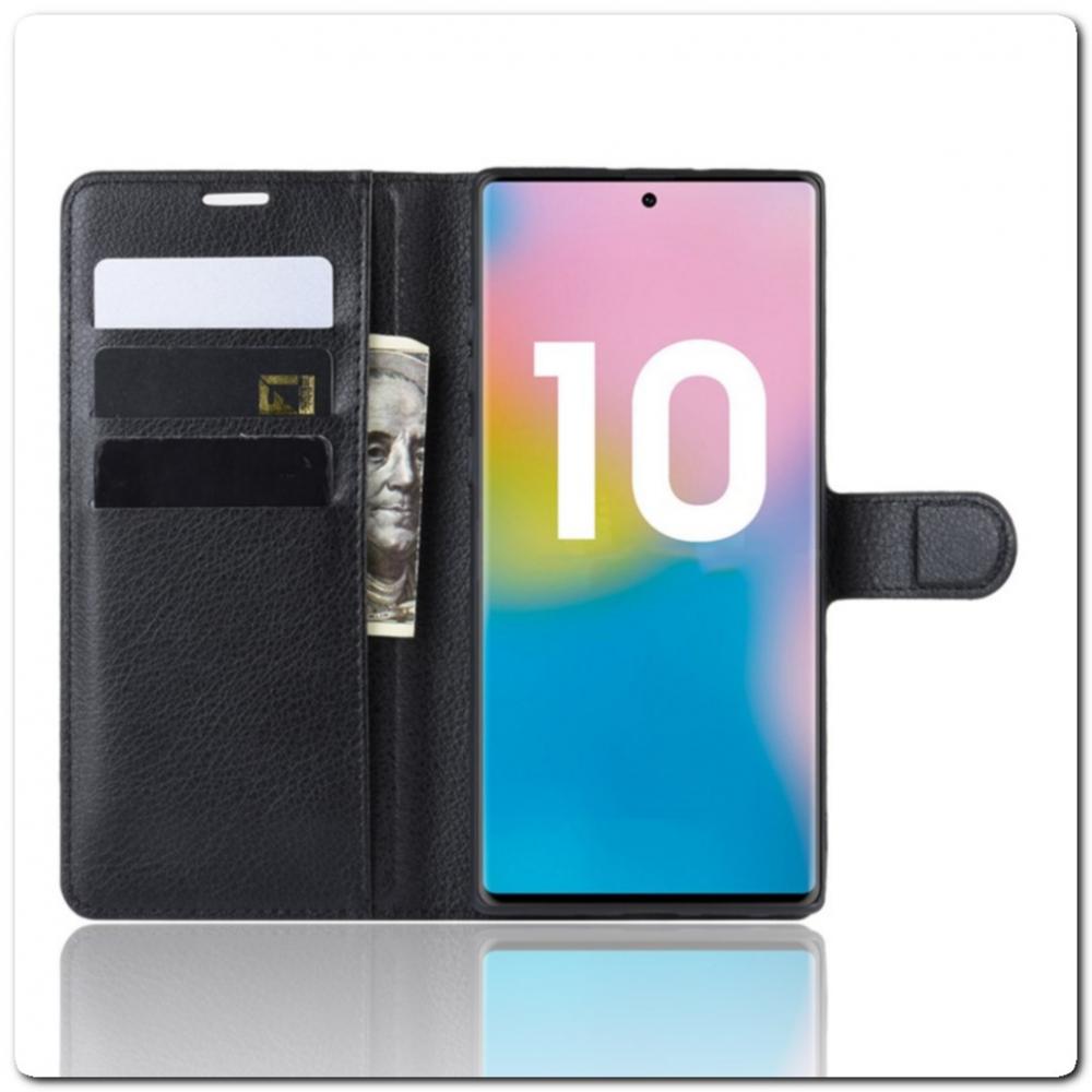 Чехол Книжка Book Wallet с Визитницей и Кошельком для Samsung Galaxy Note 10+ / Note 10 Plus Черный