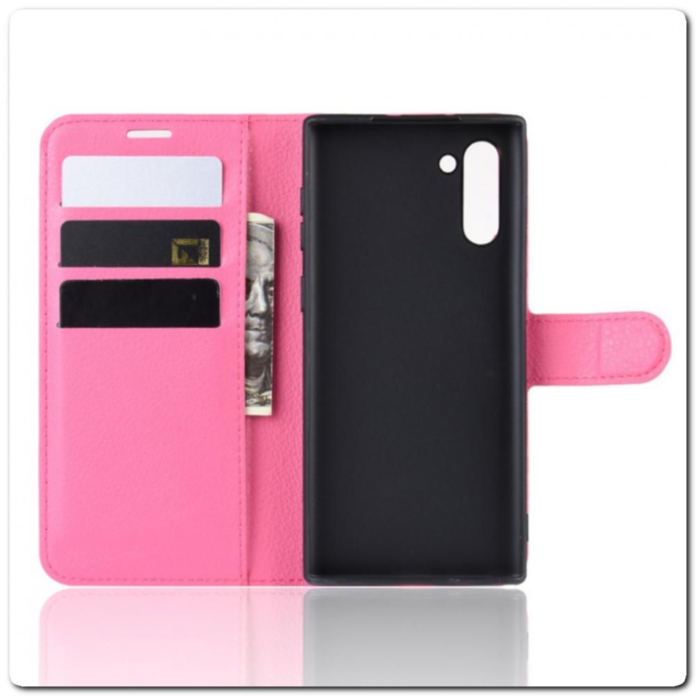 Чехол Книжка Book Wallet с Визитницей и Кошельком для Samsung Galaxy Note 10 Ярко-Розовый