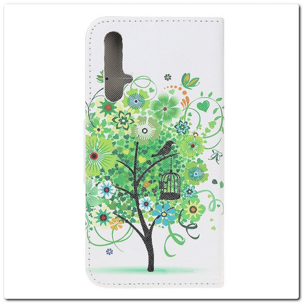 Чехол Книжка Color Wallet с Магнитным Язычком для Huawei Honor 20 с Рисунком Зеленое Дерево
