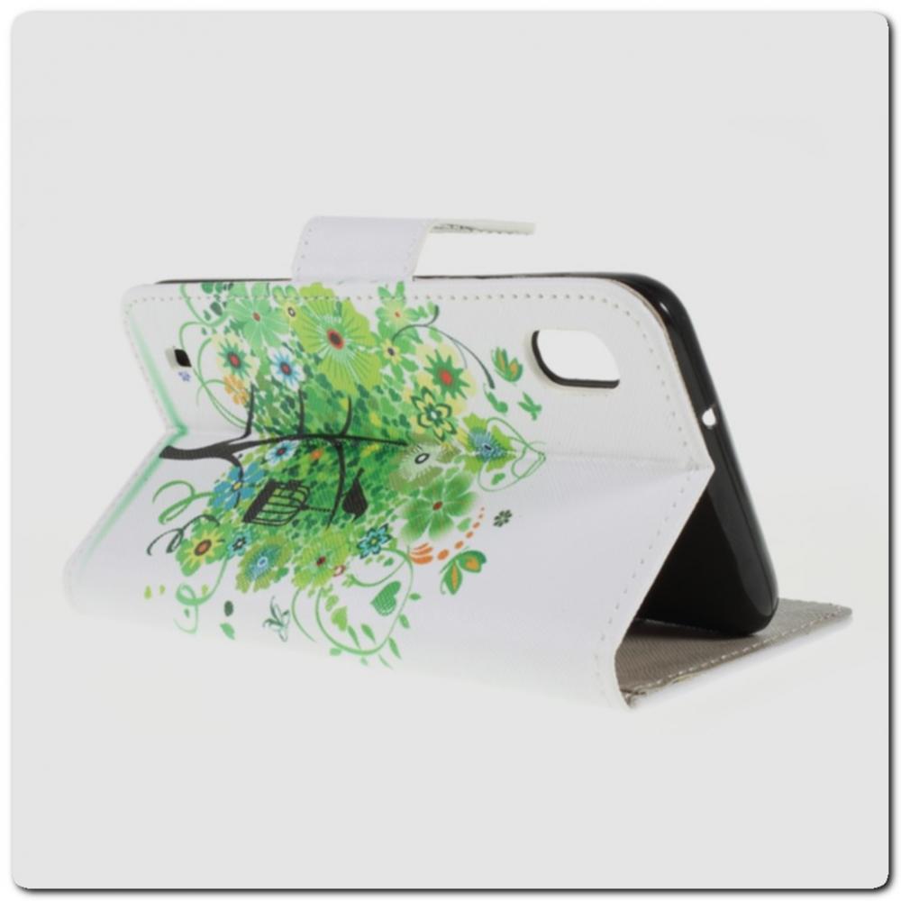 Чехол Книжка Color Wallet с Магнитным Язычком для Samsung Galaxy A10 с Рисунком Зеленый